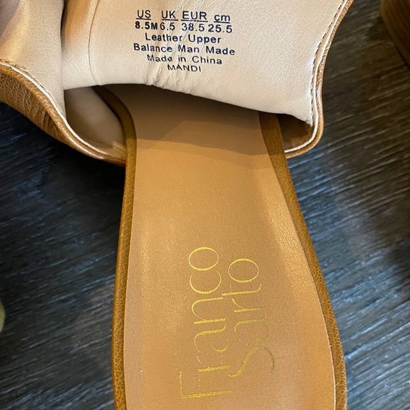 Open toe, block heel, loop strap sandals. Worn once. - Picture 4 of 5